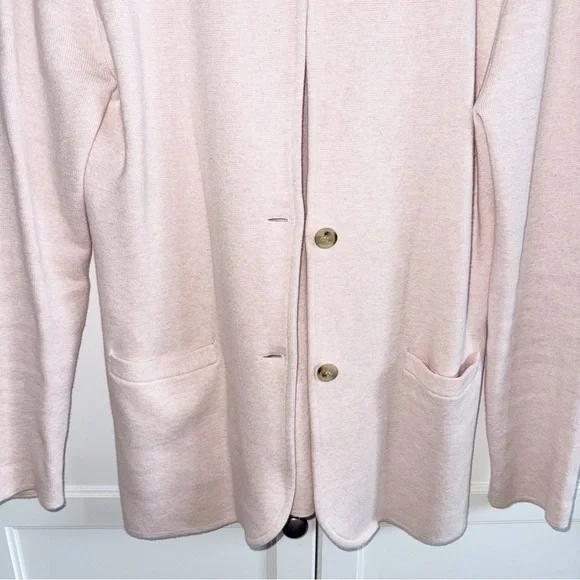 J. Crew Sweater Blazer Pink Knit Single Breasted Large Classic Preppy NormCore - Picture 5 of 7